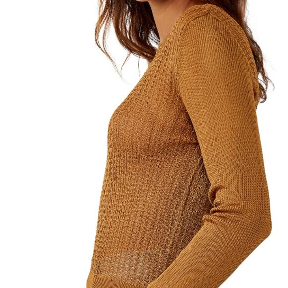 NWT Free People H2O Crew Pullover in Tiger Eye - size XS - Picture 3 of 11